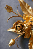 Highly decorative gold Italian ceiling light of floral design circa 1960 .