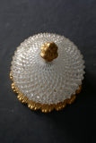 Collection of highly decorative ceiling fixtures with gold plated bronze frames.