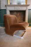 Pair of space age 1970"s chairs with steel bases circa 1970.