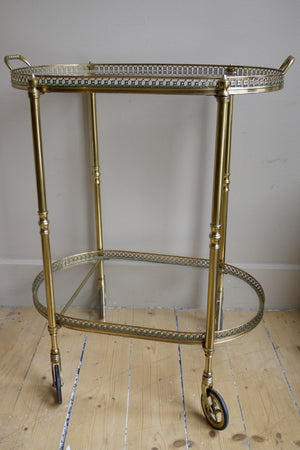 X Large Brass Bar Trolly