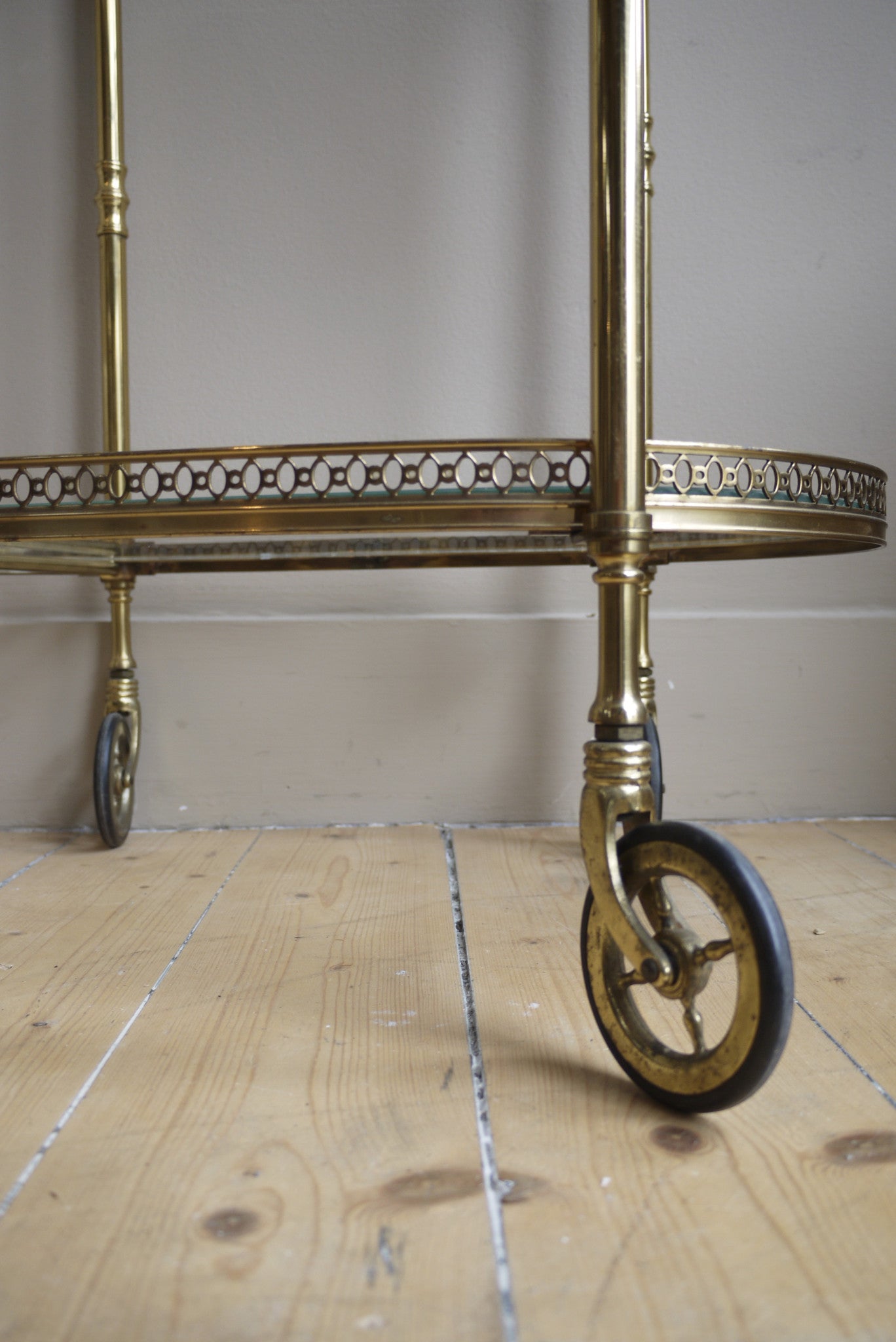 X Large Brass Bar Trolly