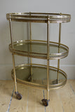 X Three Tier Brass Bar Trolly