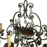 Large French 1920's wrought Iron chandelier.