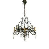 Large French 1920's wrought Iron chandelier.