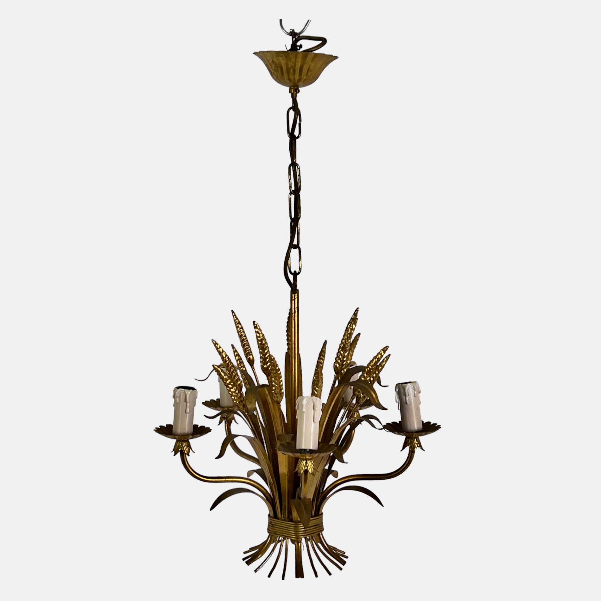 Vintage Italian wheatsheaf chandelier.
