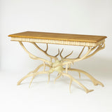 Anthony Redmile bleached Antler hall Table with oak top .