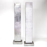 Impressive pair of huge 190 cm brutalist revolving floor lamps .