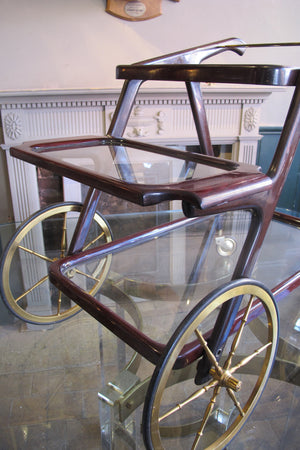 X 1950's Italian Bar Cart by Cesare Lacca