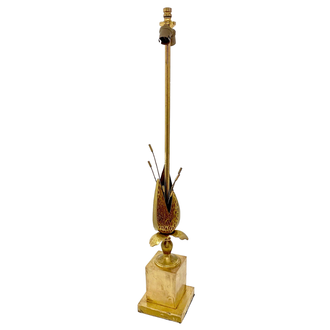Fine quality  French 1970's brass table lamp  in the style of Maison Charles