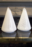 X Pair of glass cone lights