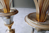 X Pair of Gold Urn Lamps