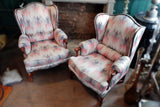 X Incredible Matched Pair of Patterned Arm Chairs