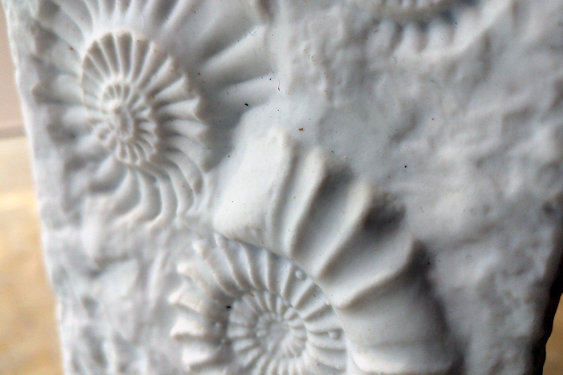 Large German bisque pottery Fossil Vase circa 1960