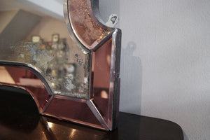 X Pair of 1920s Pink  Edged Mirrors English mirrors.