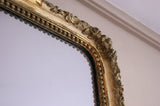 X Long french 19th century gilt pier mirror with mercury glass plate