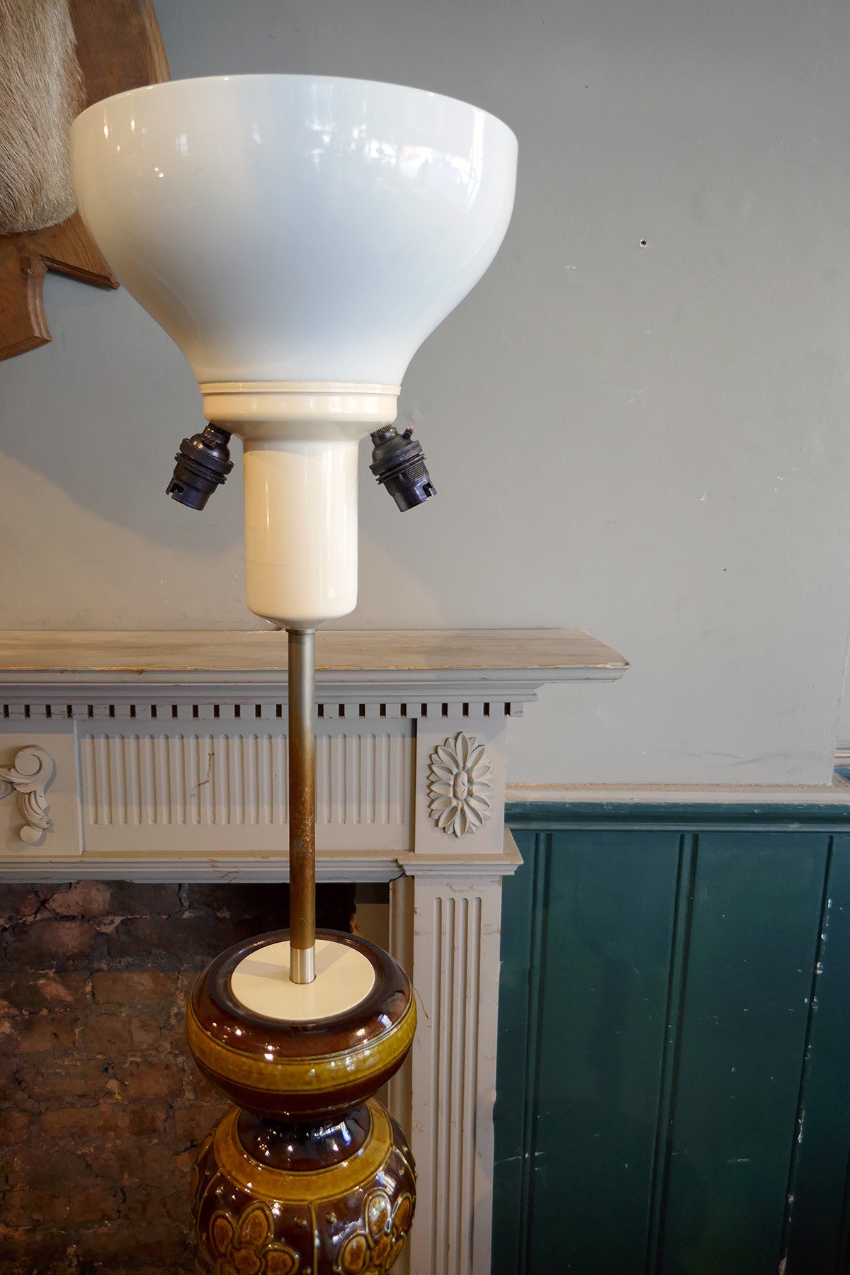 Large and Highly Decorative 1970s Ceramic Floor Lamp