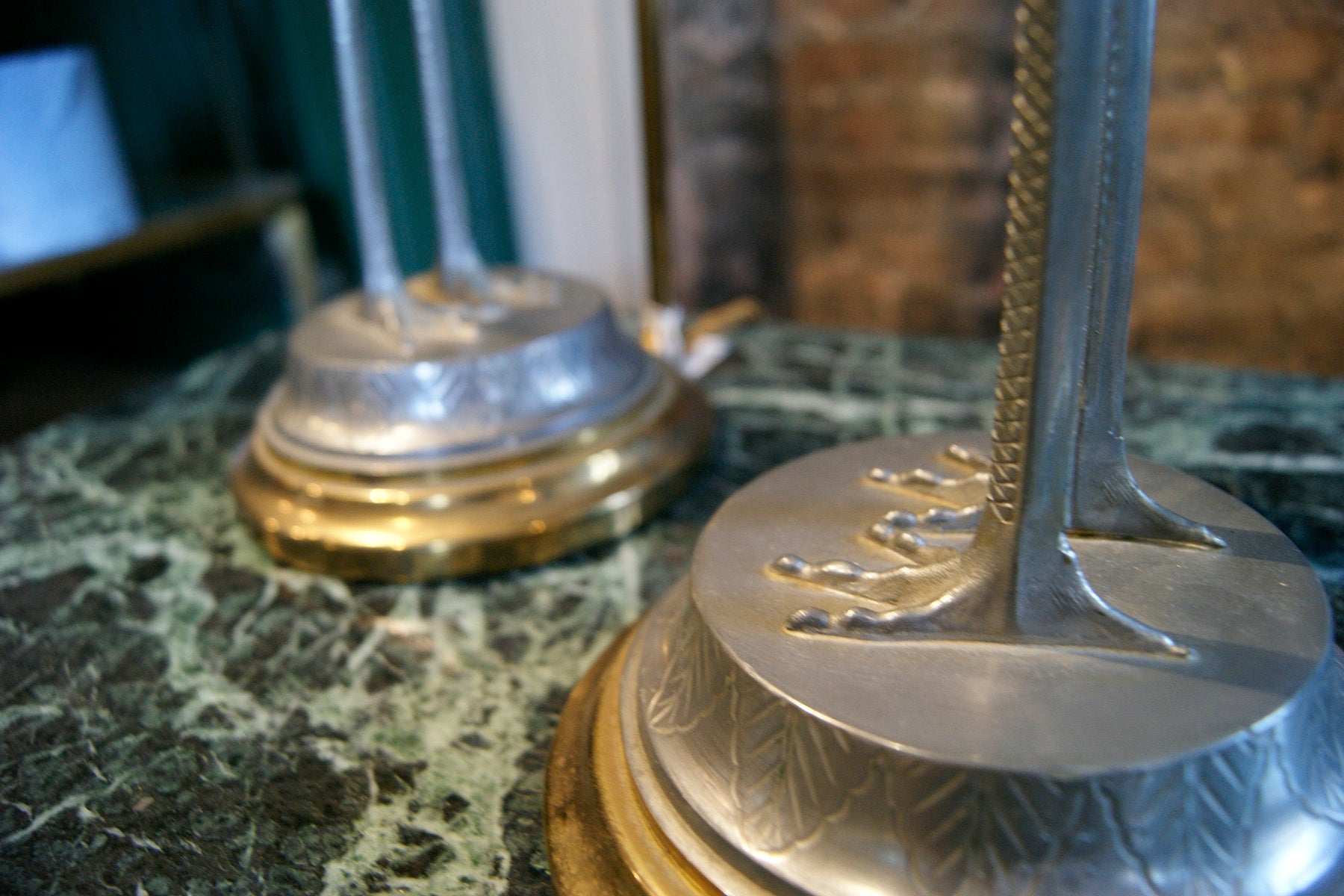 Pair of Metal Bird Lamps