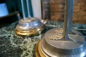 Pair of Metal Bird Lamps