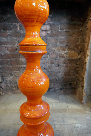 X Large Orange Ceramic floor Lamp .
