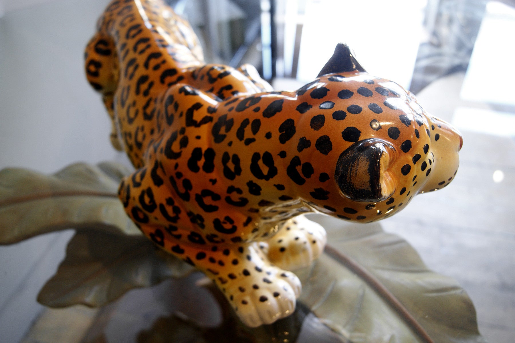 X Italian ceramic model of a recumbent Leopard circa 1970