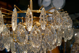 Brass and Drop Glass Chandelier