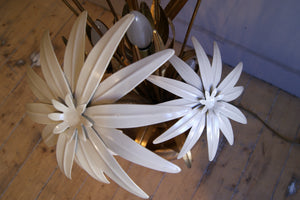 Gilt floral floor Lamp circa 1970 by Hans Kogl .