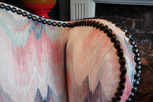 X Incredible Matched Pair of Patterned Arm Chairs