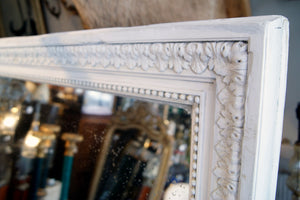 X Large White Mirror with Detailed Edging