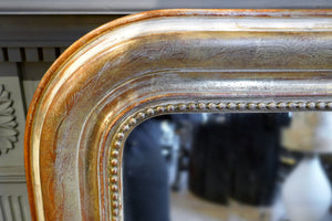 X Gold Wooden French Mirror, Distressed