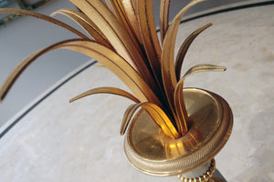 Gold Urn Lamp with Original Shade in the Maison Charles style.