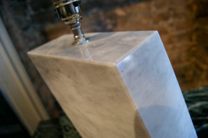 White Marble Geometric Lamp