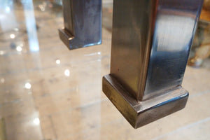 X Pair of Steel Side Tables attributed Guy Lefevre for Maison Jensen