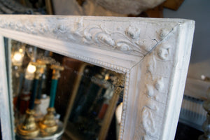 Painted White Mirror with Detailed Edging