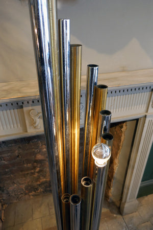 X Brass and Chrome Floor Lamp