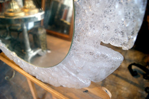 Large 1970's circular backlit resin mirror .