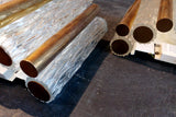 X Pairs of Brass and Murano Glass Wall Lights