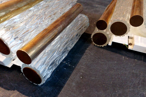 X Pairs of Brass and Murano Glass Wall Lights