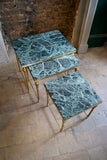 X Green Marble Nest of Tables