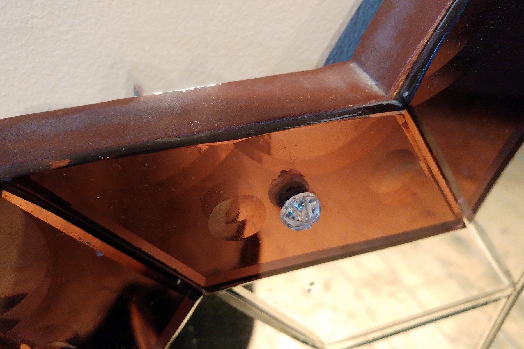 Highly unusual 'Amethyst' Glass  wall mirror circa 1930