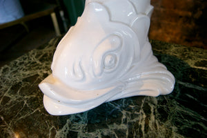 X White Ceramic Lamp in the Shape of a Fish