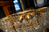 Brass and Drop Glass Chandelier