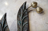 A Large Pair of Italian  polychrome , Bronze Wall Lights circa 1970