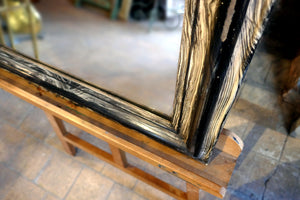 X Distressed french mirror with original plate circa 1900.