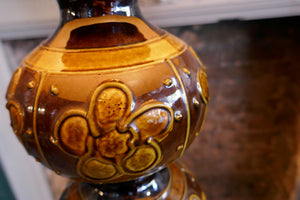 Large and Highly Decorative 1970s Ceramic Floor Lamp