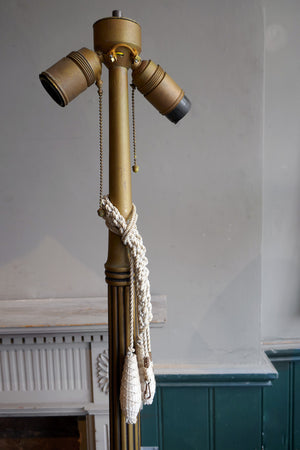 French Painted Carved Wood Standard Lamp circa 1920