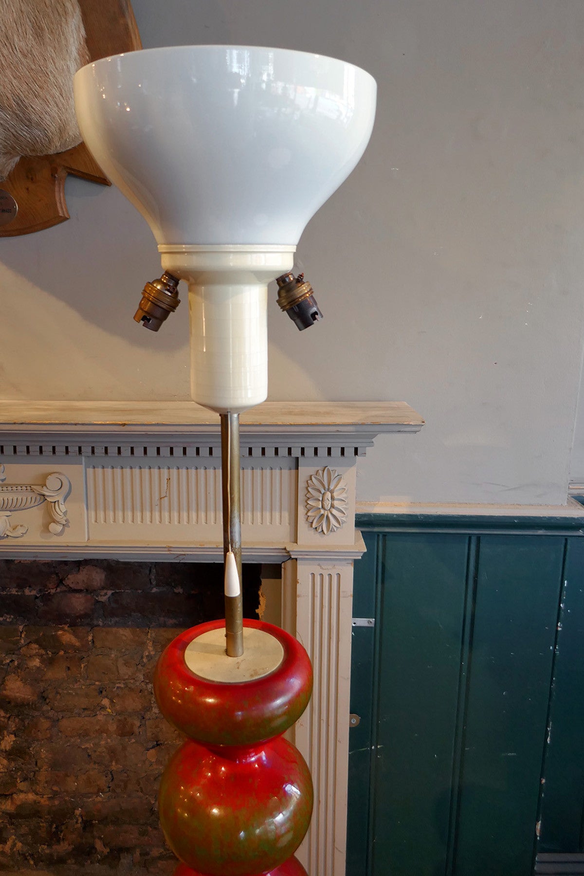 Large Red Ceramic Floor Lamp