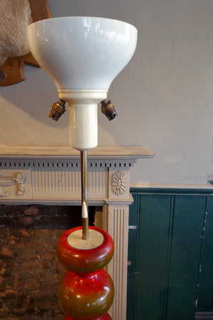 Large Red Ceramic Floor Lamp