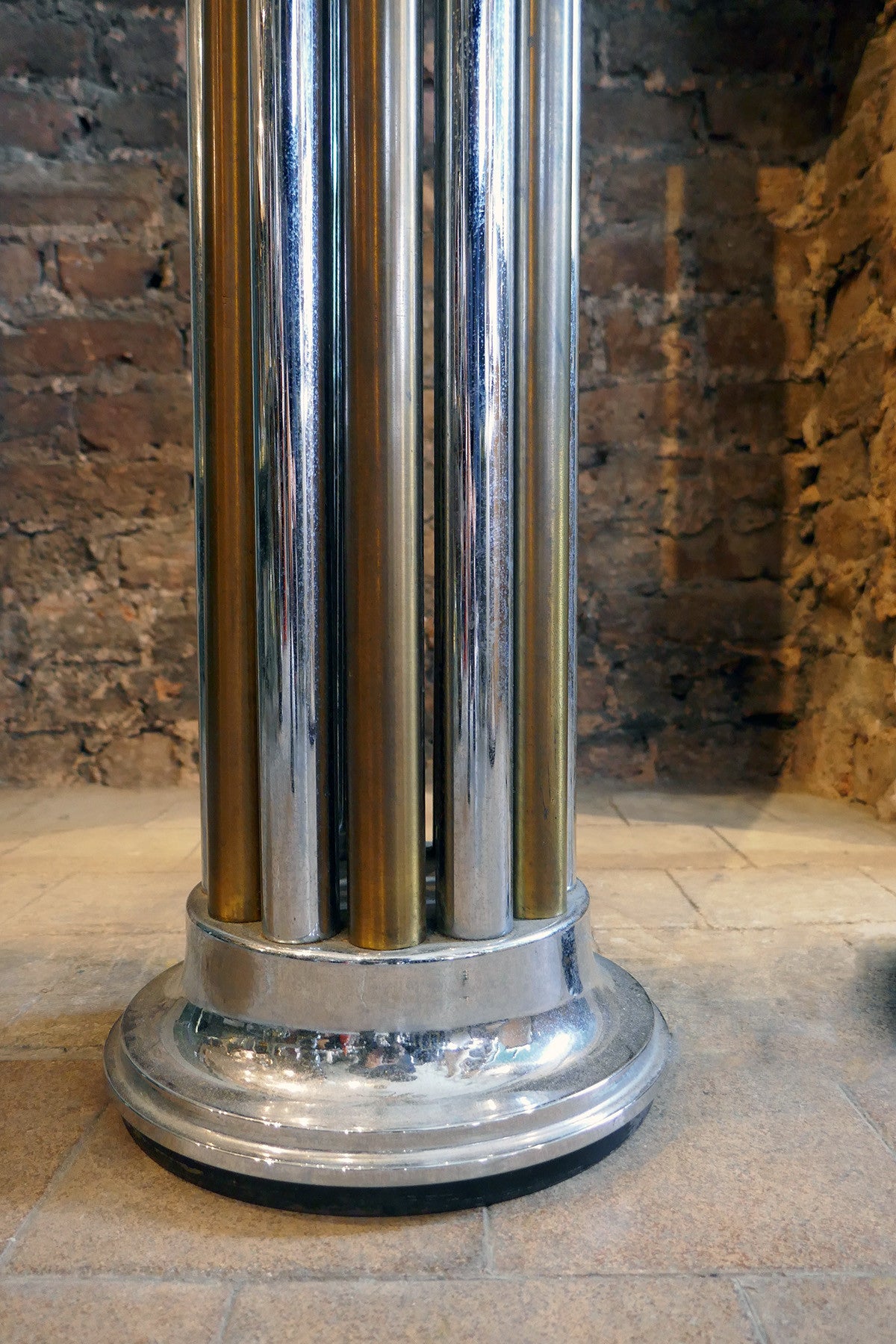 X Brass and Chrome Floor Lamp