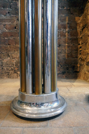 X Brass and Chrome Floor Lamp