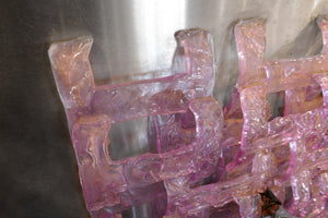 X Chrome and Purple Glass Wall Light